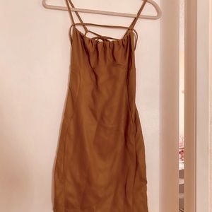 Faux leather Brown Dress